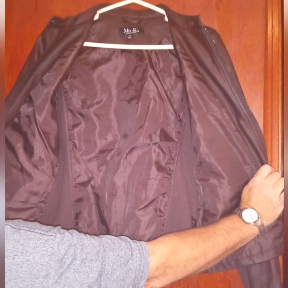 Brown Leather Jacket Size M - Picture 7 of 11